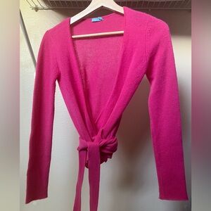 J. McLaughlin Fuchsia Tie-Front Cardigan